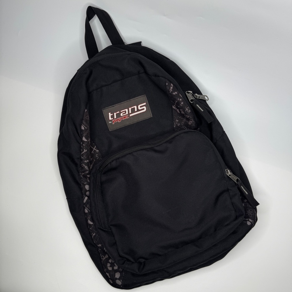 Trans By Jansport Backpack Unstructured Black Tools Skateboard Pattern